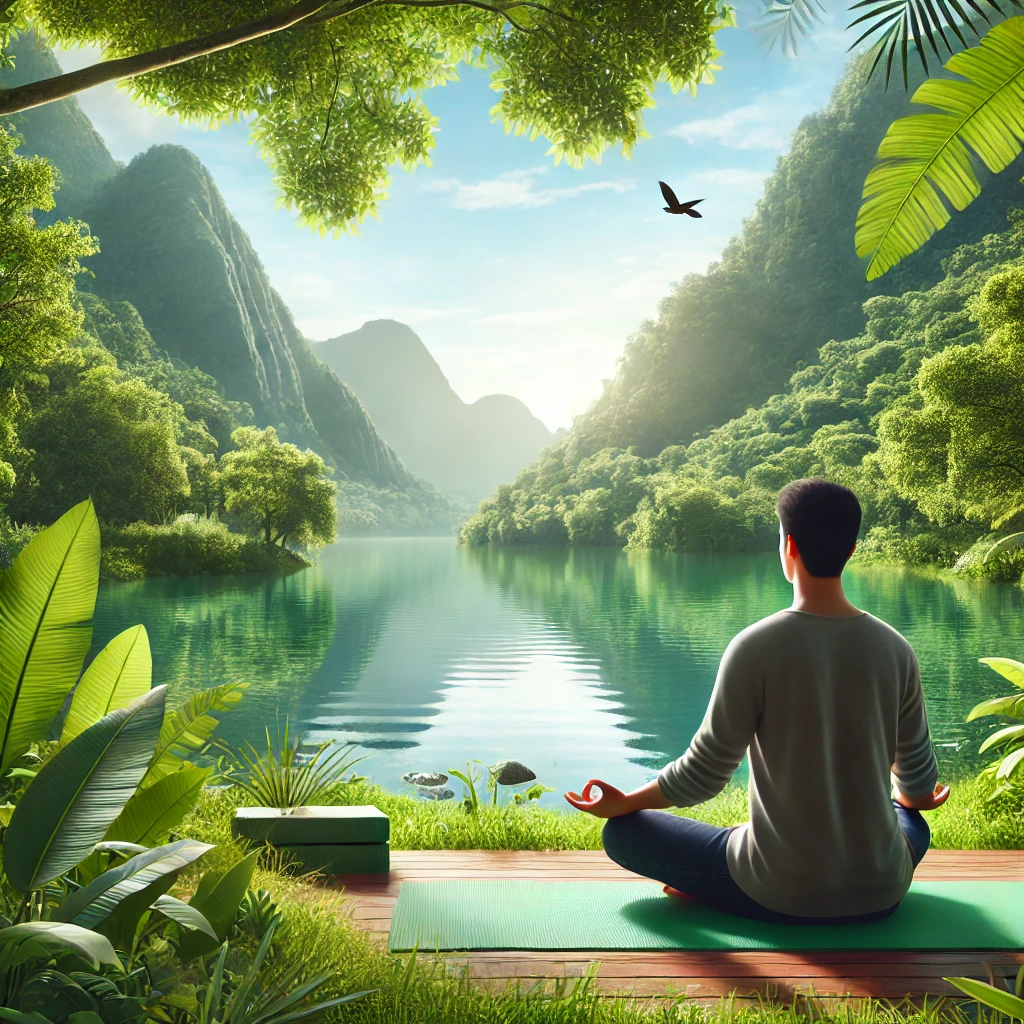 Une personne pratiquant la méditation pour réduire le stress.