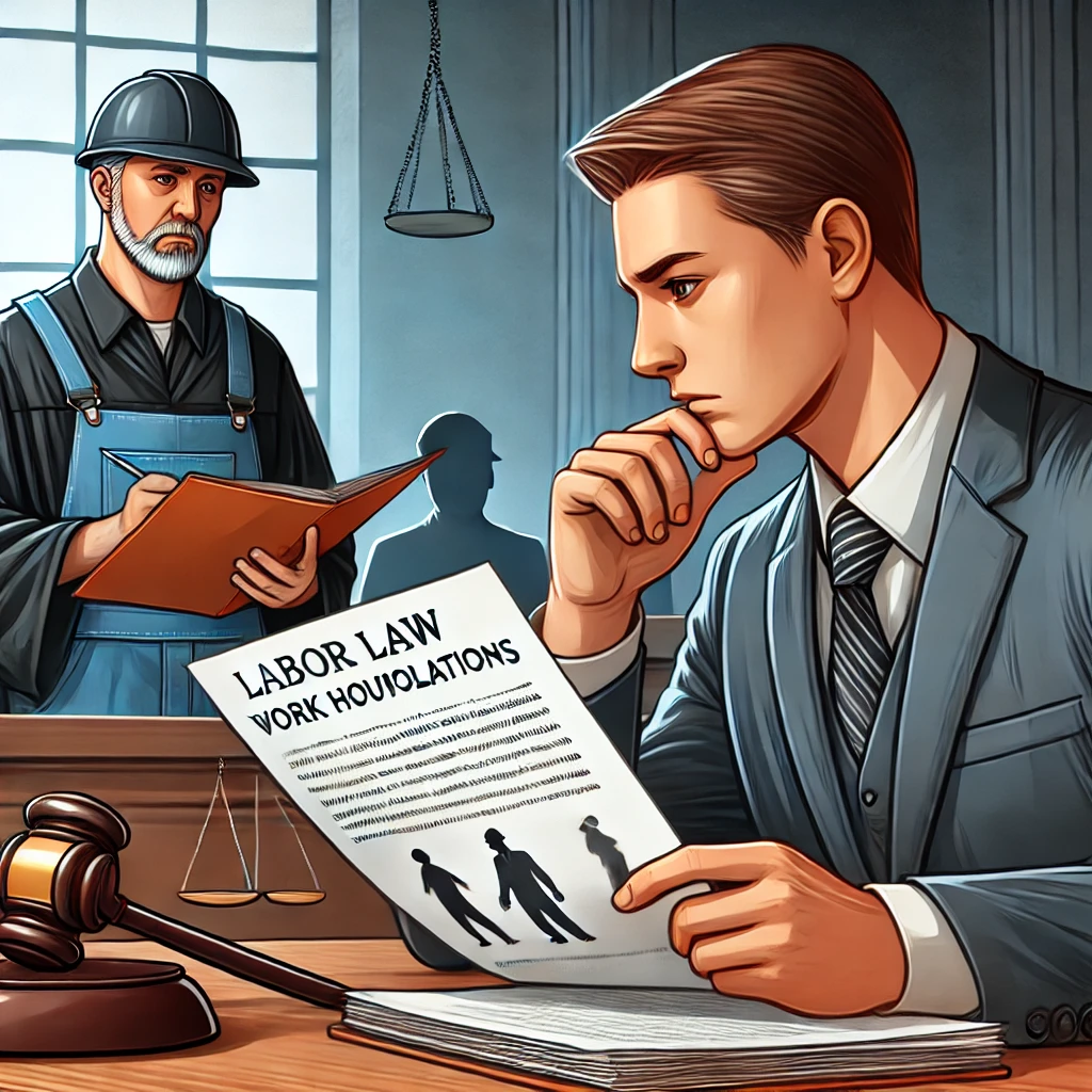 Un avocat analysant les réglementations sur le temps de travail.
