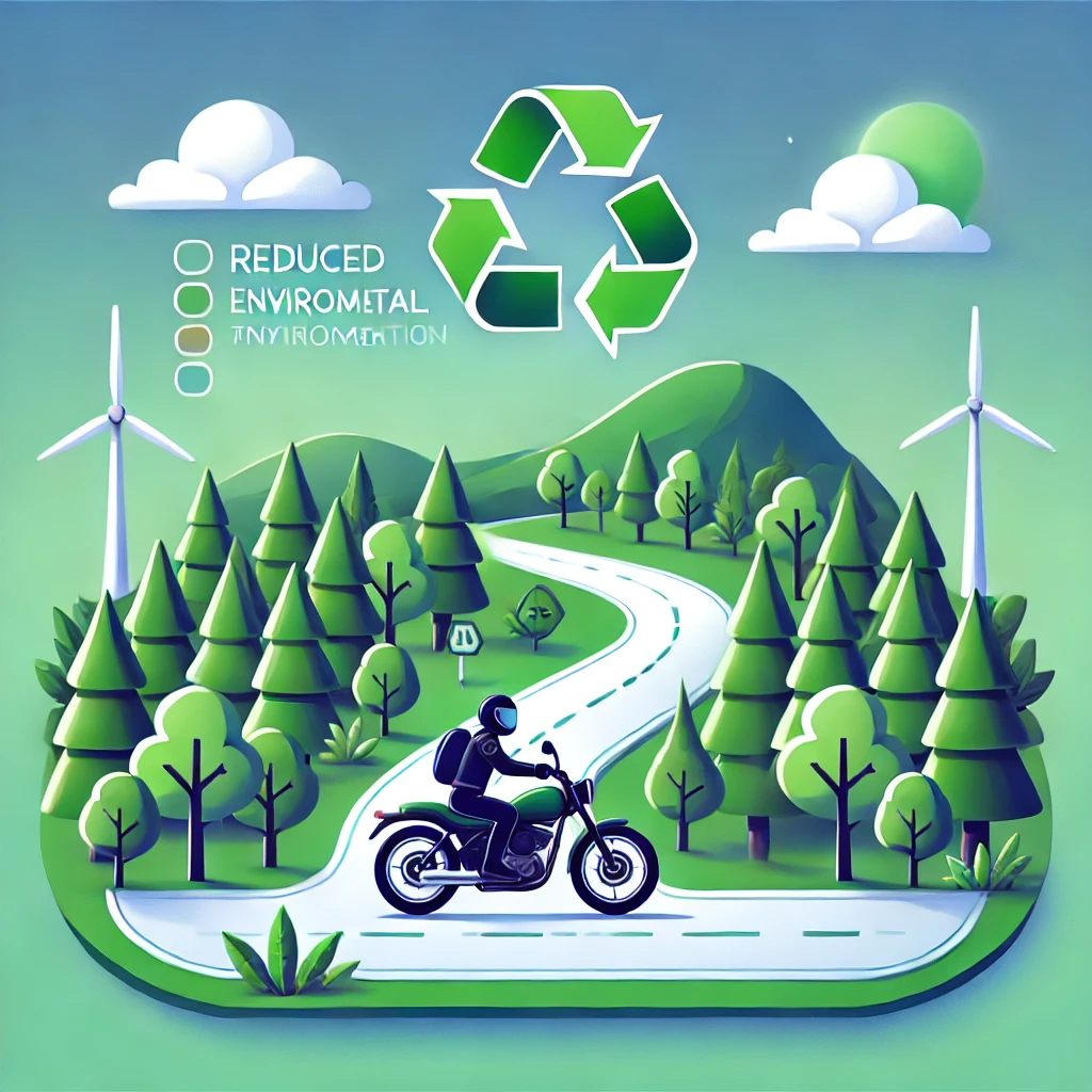 Un motard roulant dans un cadre naturel.