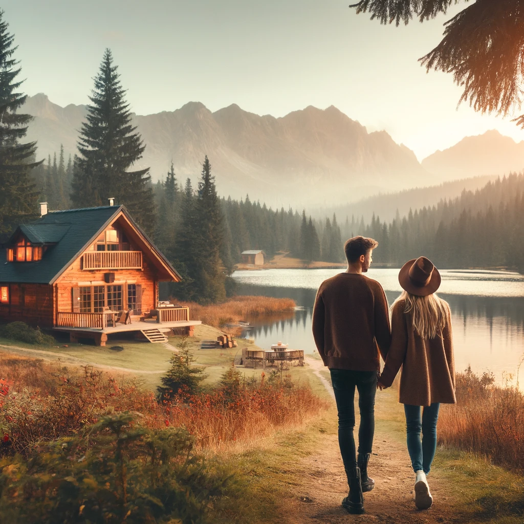 Un couple profitant d'un week-end romantique en pleine nature.