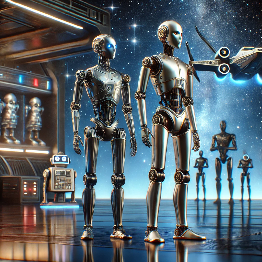 R2-D2 et C-3PO dans une scène emblématique de Star Wars.